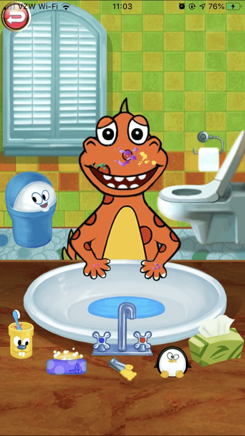 1-Dr. Dino -Bath, dress & potty - Joy Preschool Game