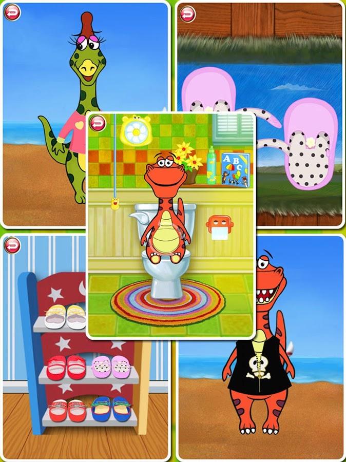 9-Dr. Dino -Bath, dress & potty - Joy Preschool Game