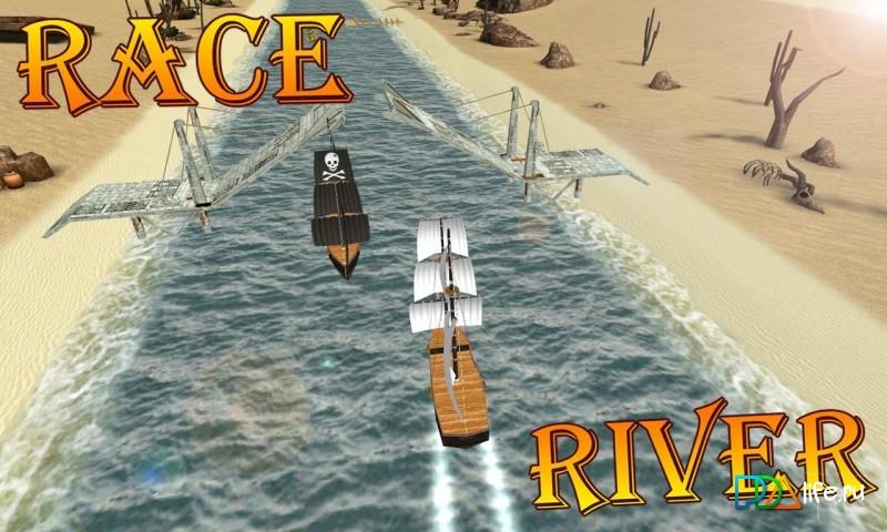 3-Turbo River Racing Ship 3D