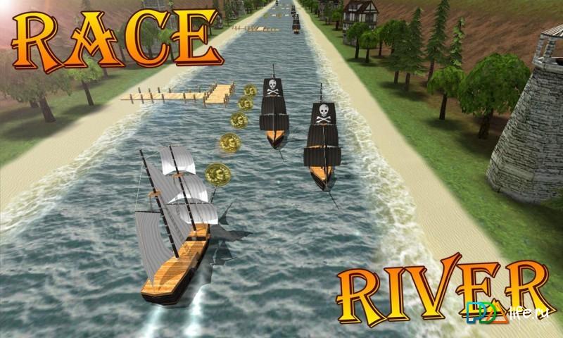 4-Turbo River Racing Ship 3D