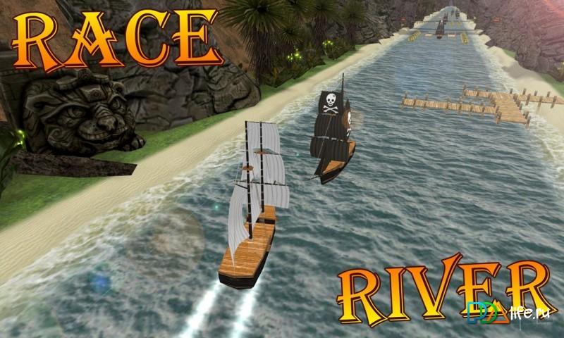 5-Turbo River Racing Ship 3D
