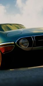 Тойота (Toyota),2000Gt,1970,Тачки (Cars),Зеленый,Вид Спереди