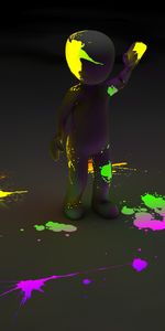 3D,Clipart,Luminescence,Fluorescence,Paint,Stains,Spots,Human,Person,Neon