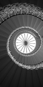 Abstract,Bw,Ladder,Spiral,Bottom View,Chb,Stairs