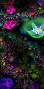 Abstract,Flowers,Background,Fractal,Space