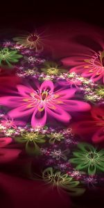 Abstract,Flowers,Shine,Light,Color,Patterns,Fractal