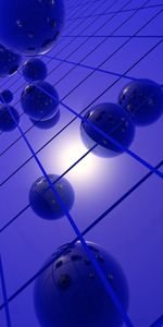 Abstract,Form,Glass,Neon,Balls,Space