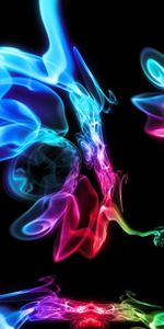 Abstract,Form,Multicolored,Motley,Dark Background,Smoke,Forms