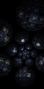 Abstract,Immersion,Dark,Patterns,Balls,Fractal