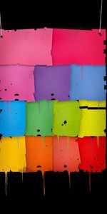 Abstract,Motley,Form,Multicolored,Dark Background,Squares