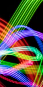 Abstract,Motley,Freezelight,Winding,Sinuous,Multicolored,Lines,Neon