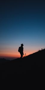 Alone,Night,Mountain,Silhouette,Journey,Dark,Lonely