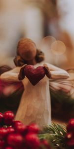 Angel,Christmas,Decoration,Figurine,Holidays,New Year,Heart