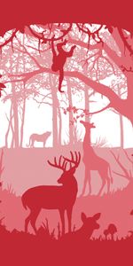 Animals,Forest,Art,Silhouettes,Vector