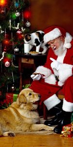 Animals,Holidays,New Year,Santa Claus,People,Christmas Xmas