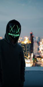 Ville,Briller,Sweatshirt À Capuche,Hoodies,Lueur,Capot,Sombre,Masquer,Masque,Capuche,Anonyme