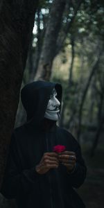 Anonymous,Mask,Miscellanea,Miscellaneous,Person,Forest,Human,Hood