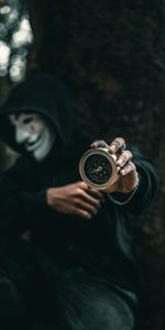 Anonymous,Miscellanea,Person,Miscellaneous,Compass,Human,Mask,Hood