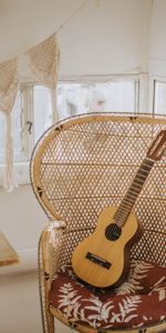 Armchair,Brown,Musical Instrument,Guitar,Music