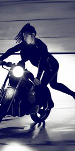 Art,Girl,Motorcycle,Bike