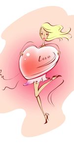 Arte,Dibujo,Niña,Un Corazón,Amor,Corazón,Muchacha,Confesión,Imagen