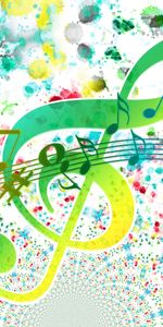 Art,Notes,Motley,Treble Clef,Multicolored,Music