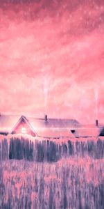 Art,Pink,Smoke,House