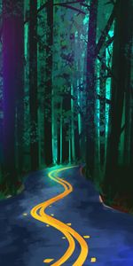 Art,Road,Forest,Sinuous,Winding