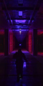 Art,Silhouette,Dark,Tunnel,Neon