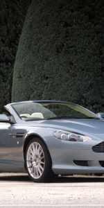 2004,Db9,Кустарники,Тачки (Cars),Астон Мартин (Aston Martin),Вид Сбоку,Голубой,Стиль,Машины