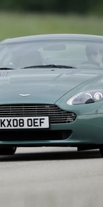 2008,V8,Vantage,Астон Мартин (Aston Martin),Тачки (Cars),Вид Спереди,Зеленый,Стиль