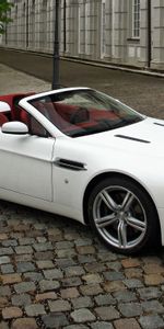 2008,Vantage,Тачки (Cars),V8,Белый,Кабриолет,Астон Мартин (Aston Martin),Стиль,Улица,Вид Сбоку