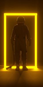 Astronaut,Frame,Glow,Portal,Dark,Neon