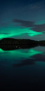 Aurora Borealis,Building,Night,Coast,Dark,Northern Lights