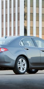 Auto,Acura,Building,Reflection,Asphalt,Grey,Side View,Style,Akura,2009,Tsx,V6,Cars