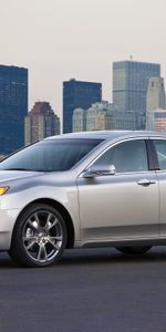 Auto,Acura,Lights,Asphalt,Side View,Style,Akura,2008,Tl,Silver Metallic,Cars,City