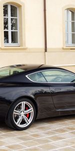 Db9,2006,Тачки (Cars),Здание,Вид Сбоку,Астон Мартин (Aston Martin),Черный,Стиль,Спорт,Машины