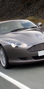 2004,Db9,Тачки (Cars),Асфальт,Скорость,Серый,Астон Мартин (Aston Martin),Стиль,Вид Спереди,Спорт,Машины