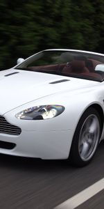 2008,Vantage,Белый,Тачки (Cars),V8,Вид Спереди,Астон Мартин (Aston Martin),Скорость,Машины