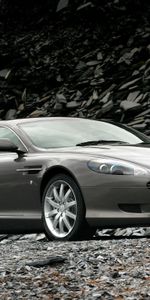 2004,Db9,Серый Металлик,Астон Мартин (Aston Martin),Тачки (Cars),Вид Сбоку,Стиль,Машины