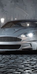 Auto,Cars,Style,Dbs,2008,Aston Martin,Grey,Front View,Street