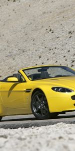 Vantage,2006,V8,Вид Сбоку,Желтый,Астон Мартин (Aston Martin),Тачки (Cars),Машины