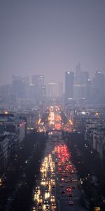 Auto,Clouds,Lights,Overcast,Mainly Cloudy,Cities,Skyscrapers,Road,Rain