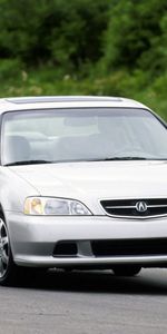 Auto,Grass,Acura,Cars,Asphalt,Front View,Style,Akura,Tl,1999,Metallic White,White Metallic,Trees