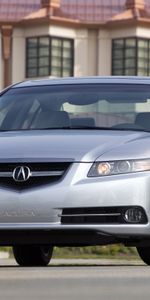 Auto,Grass,Acura,Cars,Asphalt,Front View,Style,Akura,Tl,Silver Metallic,House