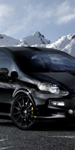 Abarth,Scorpione,Тачки (Cars),Стильный,Вид Сбоку,Горы,Черный,Машины