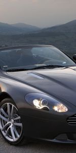 Db9,2010,Тачки (Cars),Черный,Горы,Вид Спереди,Астон Мартин (Aston Martin),Стиль,Машины