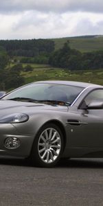 Vanquish,Вид Сбоку,V12,Тачки (Cars),Астон Мартин (Aston Martin),2001,Серый,Природа,Машины