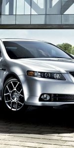 Auto,Nature,Grass,Acura,Cars,Building,Asphalt,Front View,Style,Akura,Tl,2007,Silver Metallic,Street,Trees