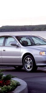 Auto,Nature,Water,Trees,Grass,Acura,Cars,Asphalt,Flower Bed,Flowerbed,Side View,Style,Akura,Tl,Silver Metallic,1999,Column